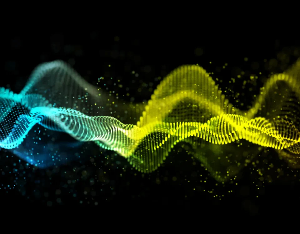 Sound wave graphic illustrating music volume and sound limiters at Cheshire wedding venues